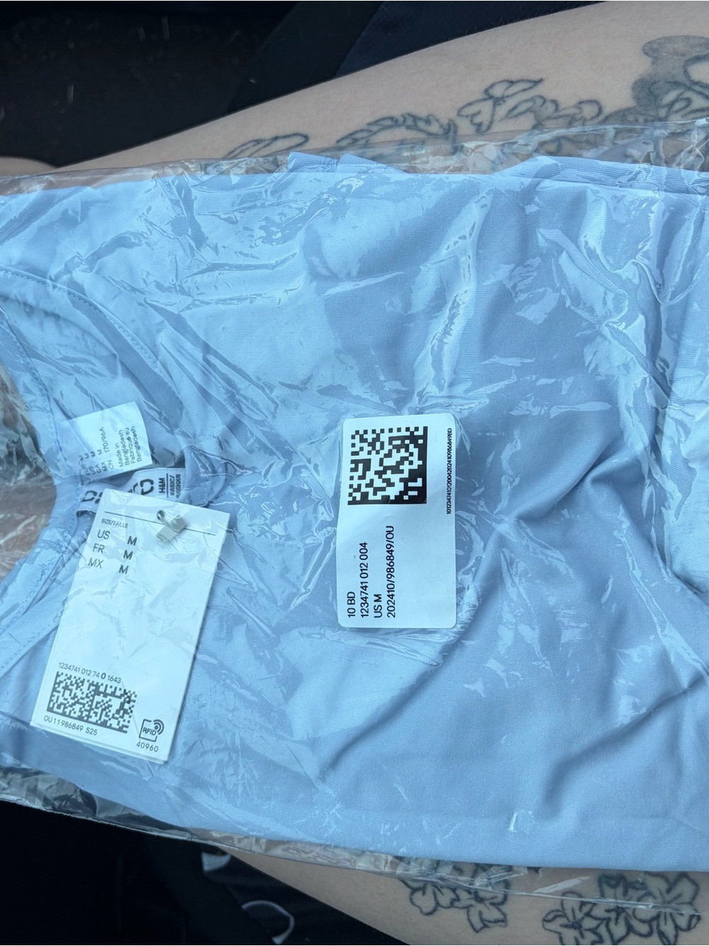 H&M Pale Blue Satin Cami Top